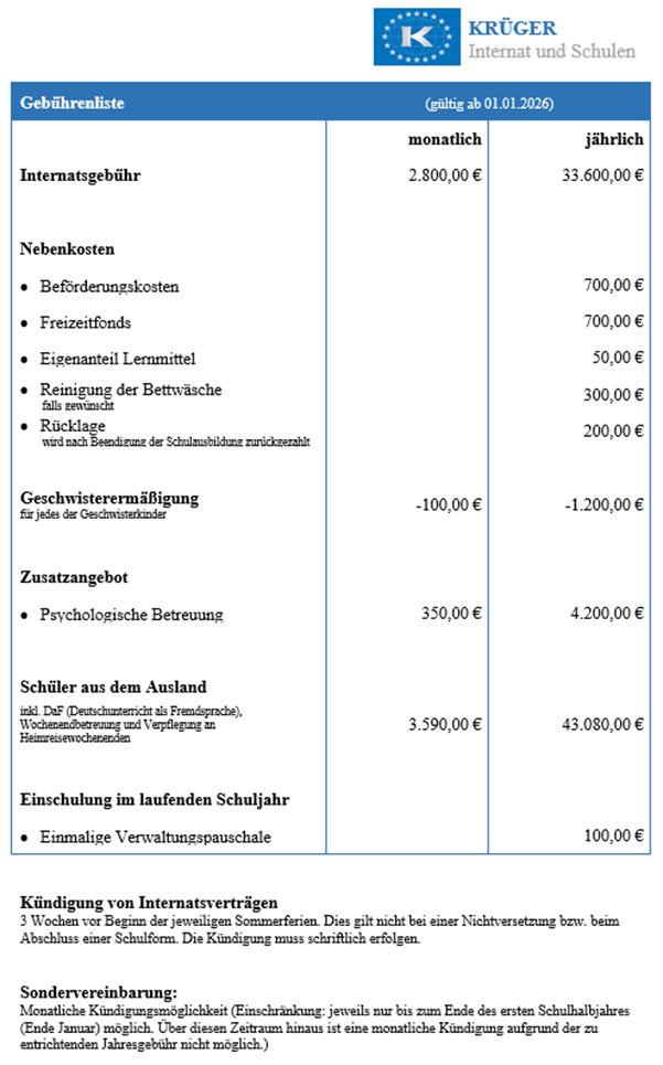 Gebuehrenliste homepage 2026